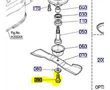 Vis de lame KUBOTA gauche G18-G21-GR2100 filet droit 2x, 01176-51230, 0117651230