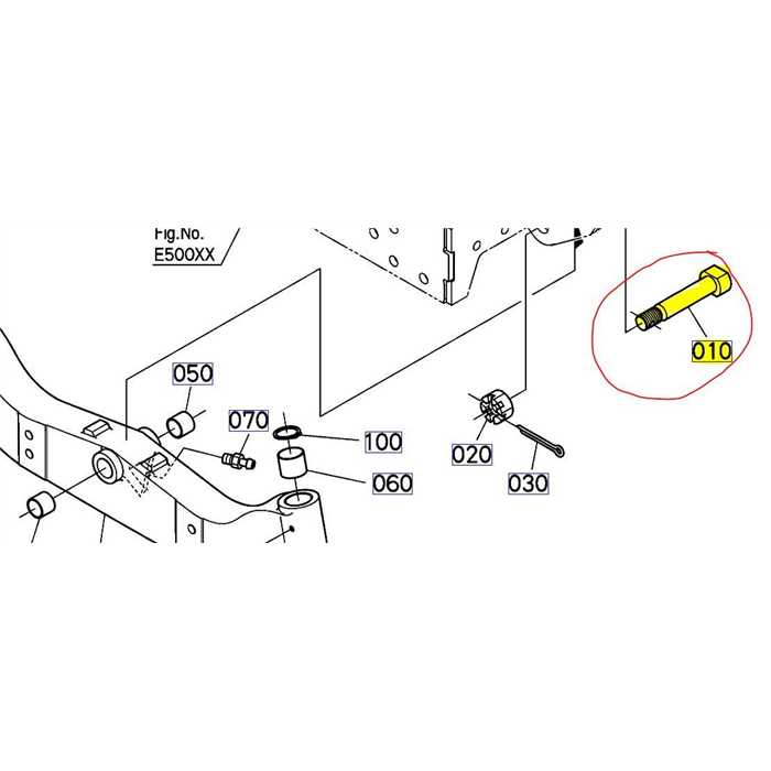 Vis essieu avant KUBOTA G23-G26, K2063-1514-0, K206315140