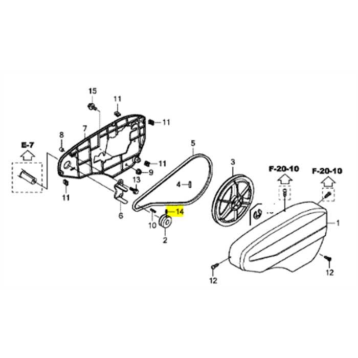 Vis pression de poulie motocul FG315-320, 80096-V40-003, PB11085