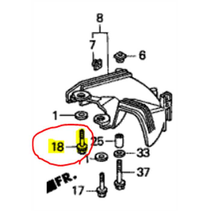 Boulon de fixation moteur HONDA m6x35, 90102VE0000, 90102-VE0-000