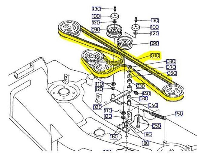 Courroie de lame KUBOTA RCK60-F30, K565134710, K5651-3471-0