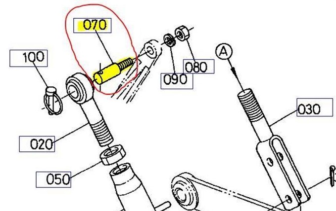 Goupille barre de relevage KUBOTA B1550 - B1750, 6795077420, 67950-7742-0