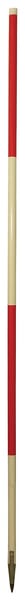 Jalon acier Rouge - Blanc 200cm - 28mm avec pointe acier, WB5090, 8712129609003