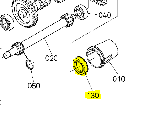 Bourrage de PTO KUBOTA BX2350, 5499999095855, 3741016550, 37410-16550