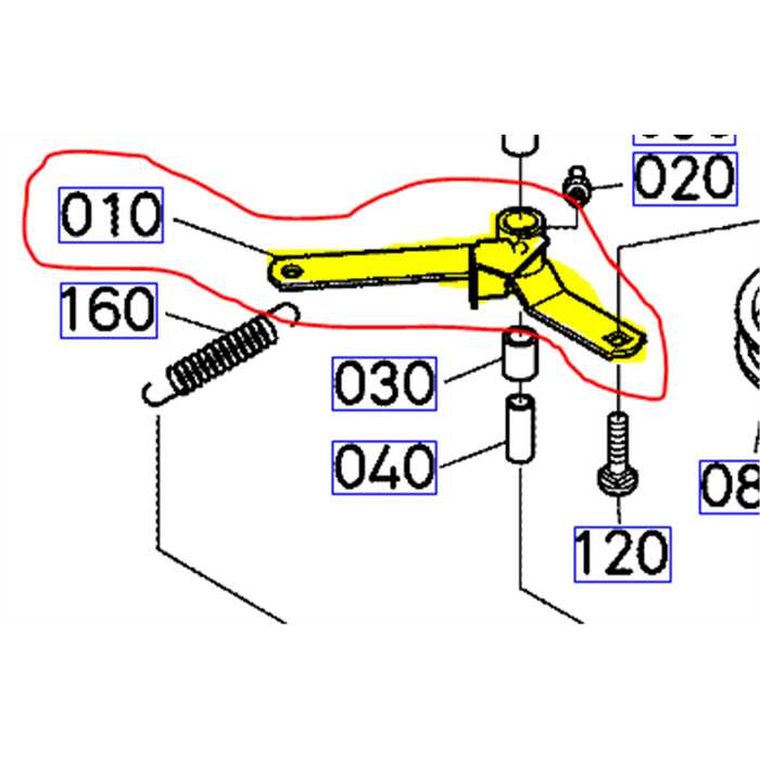 Bras de tension poulie de lame KUBOTA GR1600, K525334734, K5253-3473-4, K525334732, K5253-34732