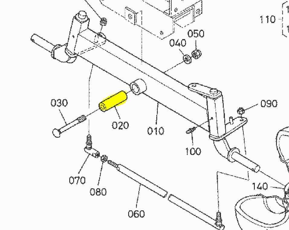 buselure centrale essieu kubota gr1600, K1122-1512-0, K112215120