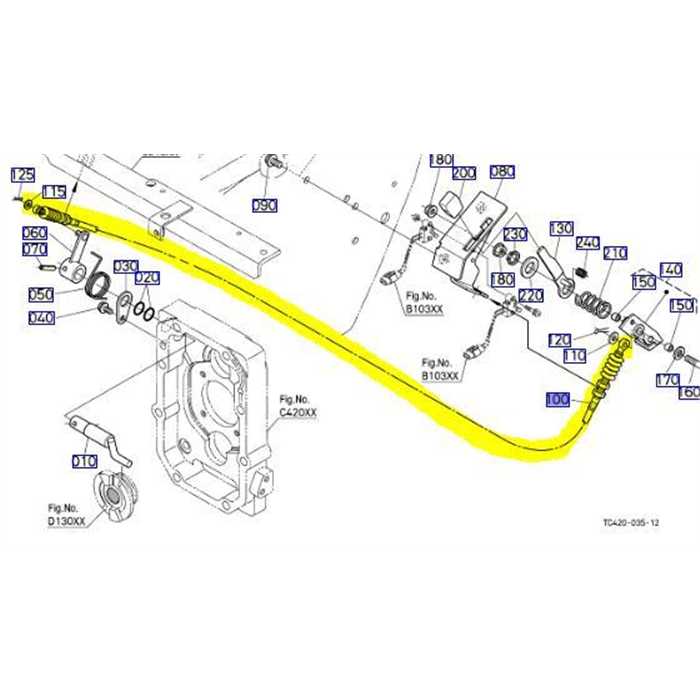 cable enclenchement de prise de force pdf kubota l1361hst, TC429-24650