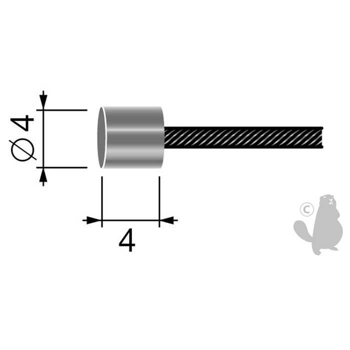 Cà¢ble souple 19 fils à  embout cylindrique 4x 4mm. L. totale:2500mm - diam : ext:1 5mm., 6306969, 630-6969