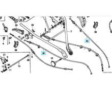 Cable embrayage décrabotabe HONDA F560, 54510-734-960, 54510-734-T40, 54510-734-R30