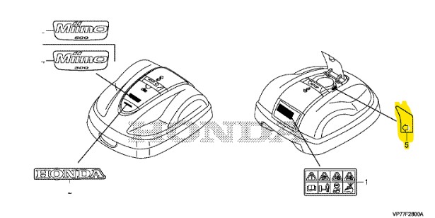 Autocollant Hauteur de coupe Miimo 310-520, 87138-VP7-A00, 87138VP7A00