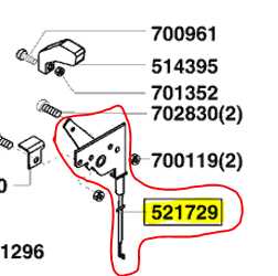 Cable commande de gaz ALKO t16-102, 521729, AK521729