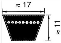 Courroie mitsuboshi b44.5 17x, B44.5