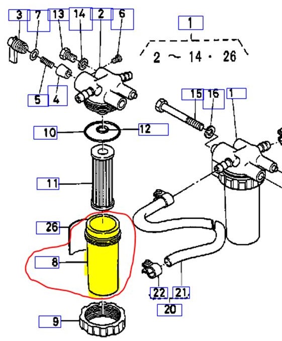 Cuve de carburant KUBOTA B7000-B7001-B7100