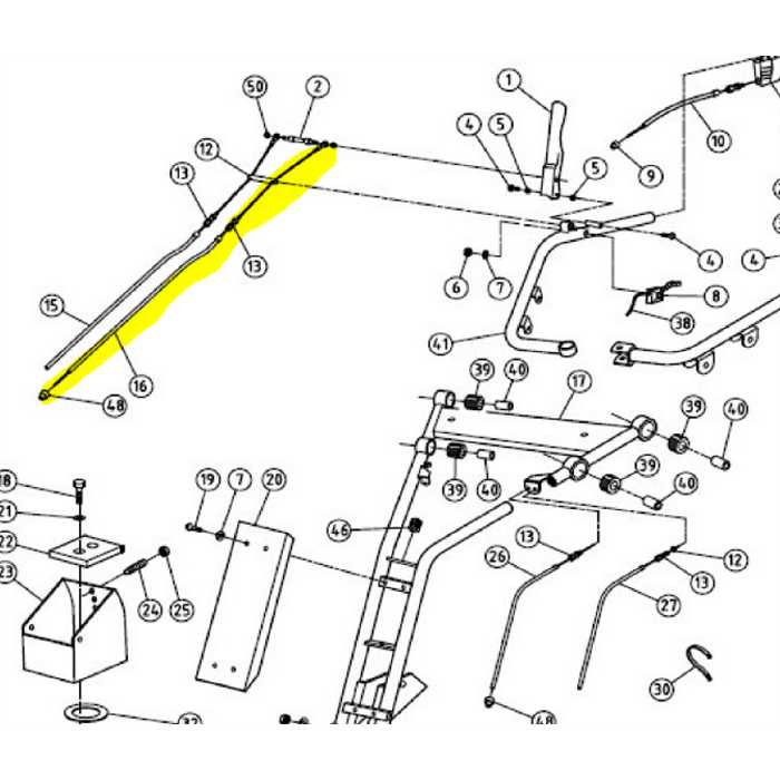 Cable frein traction débroussailleuse a fléaux ACTIVE ac842pro 6955, PTG047600, ACPTG047600, 0PTG047600