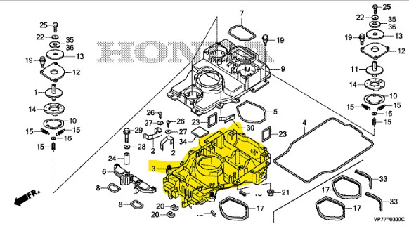 Cadre inférieur Honda Miimo 310-520, 50101-VP7-D10, 50101VP7D10