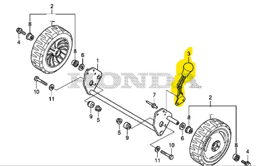 COMP. LEVIER AR. REGLAGE DE HAUTEUR HONDA HRG415-416, 42960-VH3-N10ZA, 42960VH3N10ZA