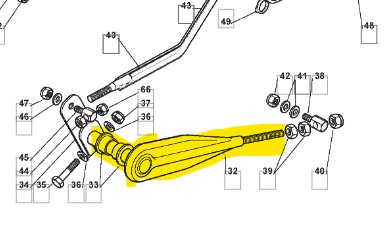 Levier gauche relevage coupe honda-Castelgarden 122cm, 382318161/0, 3823181610, 82318161/0, 76420-vk1-e11, 76420VK1E11, CG82318161H0