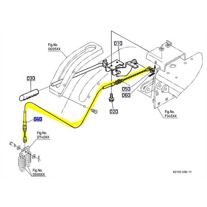 Cable enclenchement de pto KUBOTA G18, K131025430, K1310-2543-0