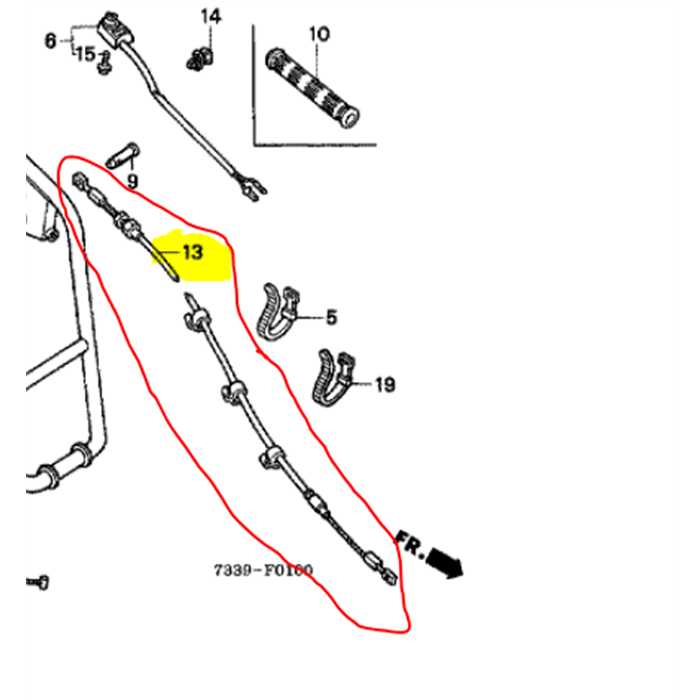 Cable embrayage HONDA F360 série k5, 54510-733-B30