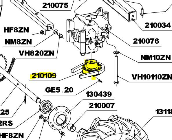 Variateur arrière gris Roques et Lecoeur RL210