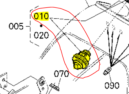 Contacteur à clé 4 broches fourni sans clé KUBOTA GR2100, K757162110, K7571-62113, K757162113