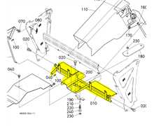 Cadre cà´té bac fond KUBOTA GCK370-GCK450, K6304-6371-0, K630463710, K630463714, K630463713, K6304-63712, K6304-6371-3, K6304-63714