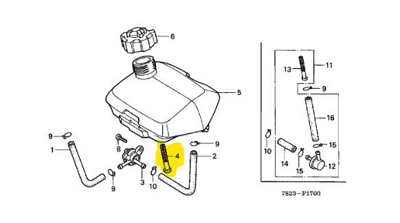 Crépine de réservoir HONDA HR216, 16952-ZA8-800