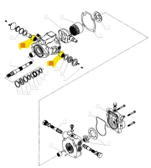 Cage a aiguilles pompe de transmission Hydro124, 30586, ET30586