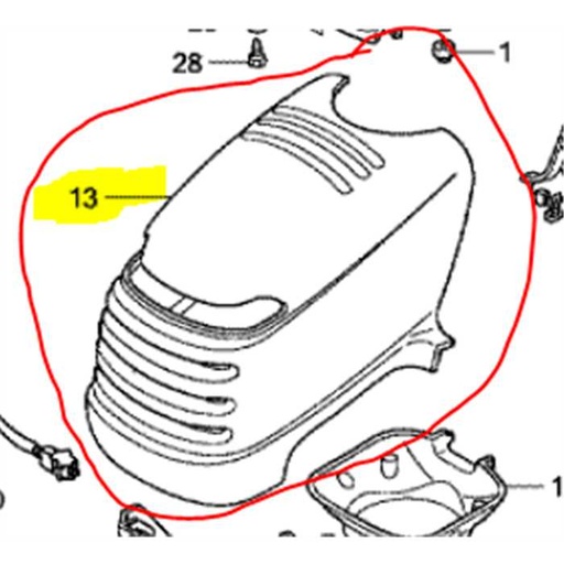 [80243-VK1-003] Capot moteur nu HONDA HF2415-HF2417-HF2620, 80243VK1003, 80243-VK1-003