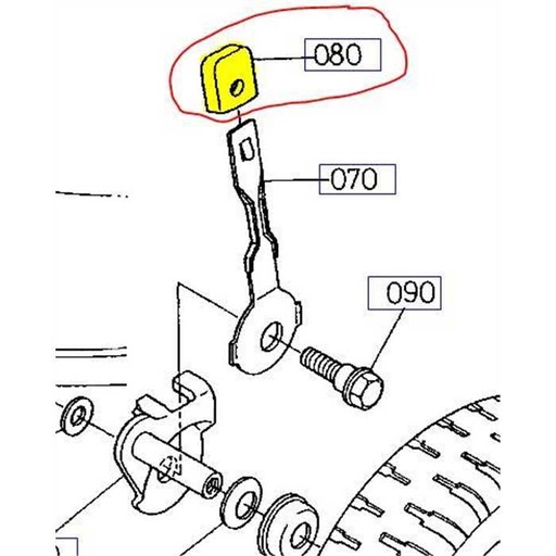 [65601-31240] Capuchon caoutchouc pour levier hauteur de coupe Kubota, 6560131240, 65601-3124-0