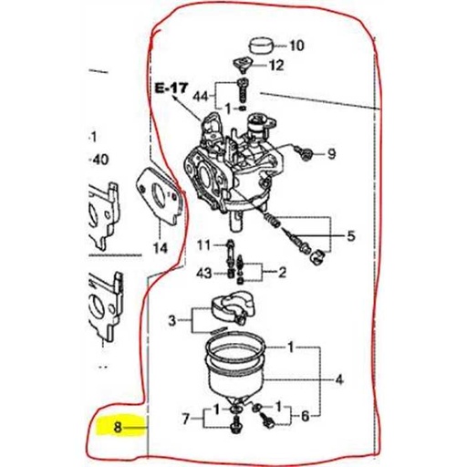 [16100-ZK9-R62] Carburateur HONDA GX270 modèle VPX5, 16100ZK9R62, 16100-ZK9-R61