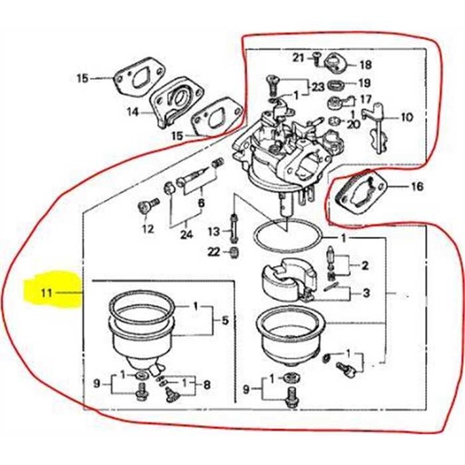 [16100-ZE6-G13] Carburateur complet HONDA GXV120, 16100ZE6G13, 16100-ZE6-G12, 16100ZE6G12