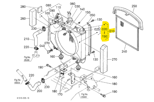 [K1213-95510] Radiateur complet Kubota G18-TG1860EC, K1213-95510