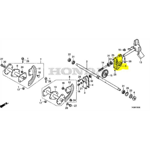 [71221-743-020] Carter de transmission de ramasseuse HONDA HSs665, 71221-743-010, 71221-743-020