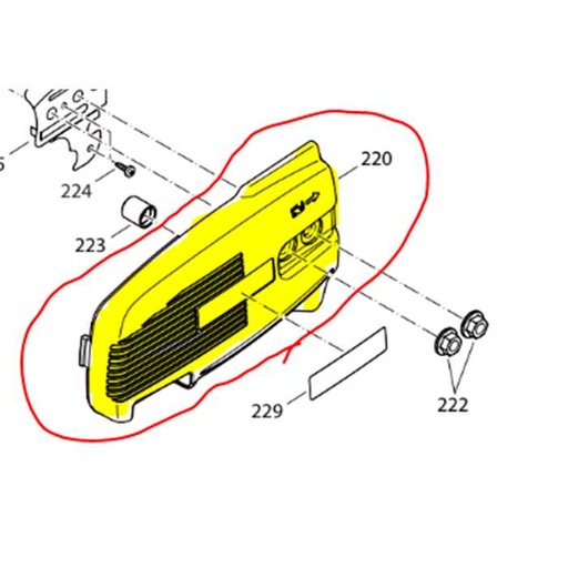 [170.213.300] Carter protection frein de chaine Dolmar PS3410, 170213300, 170.213.300