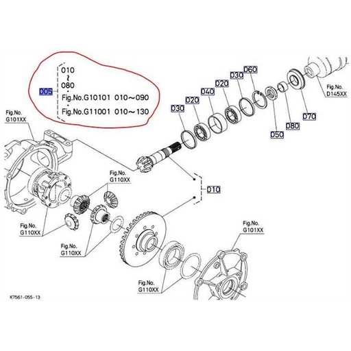 [K7561-15105] Carter de pont avant KUBOTA RTV, K7561-1510-5, K7711-15102, K756115105, K7711-1510-2