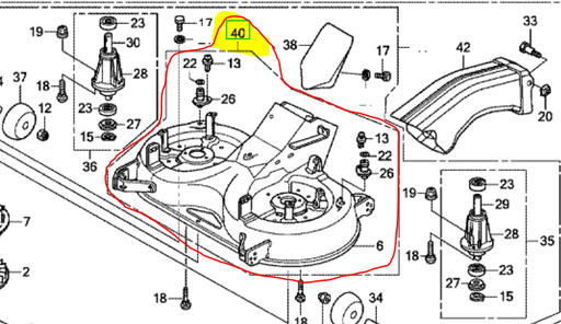 [80665-VK1-003] Carter de lame nu HONDA HF2417 série K1 - K2, 80665VK1003, 80665-VK1-003