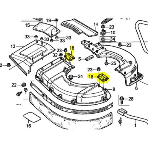 [82140-VD8-F20] Charniere complète relevage plateau HONDA UM616, 82140VD8F20, 82140-VD8-F20