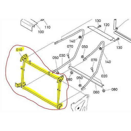 [K6304-63535] Chassis de bac avant KUBOTA GR2100-II, K630463535, K6304-6353-5, K630463534, K6304-63534, K6304-6353-4