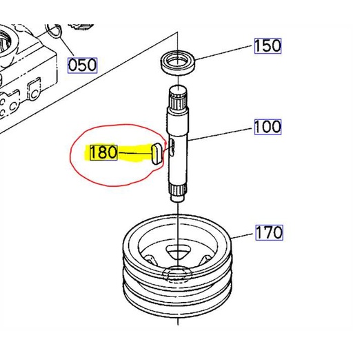 [05712-00728] Clavette axe de lame KUBOTA rck54-rck48, 0571200728, 05712-0072-8
