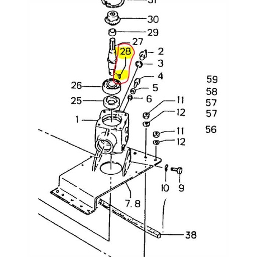 [S030300845] Clavette axe de lame plateau de coupe RANSOMES TMM60R, 030300845, S030300845