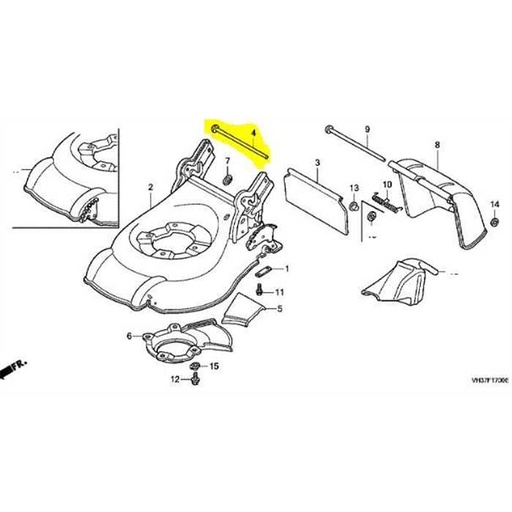 [76138-VH4-000] Arbre de blindage arrière Honda HRG466, 76138VH4000, 76138-VH4-000