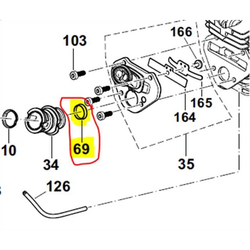 [130.131.050] Clip verrouillage tubulure admission Dolmar PS6100 cà´té moteur, 130131050, 130.131.050