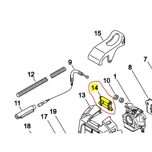 [J485-000030] Clips de verrouillage capot de filtre a air ECHO srm350, J485000030, J485-000030, ECJ485-000030