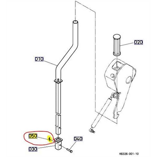 [05511-51612] Clips axe embout carré nouveau modèle KUBOTA GR1600-GR2120, 0551151612, 05511-5161-2