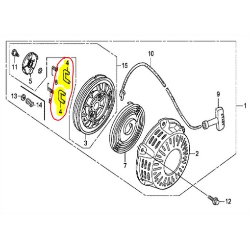 [28422-Z1T-701] Cliquet de lanceur HONDA GX**-f506-UM536, 28422Z1T701, 28422-Z1T-701