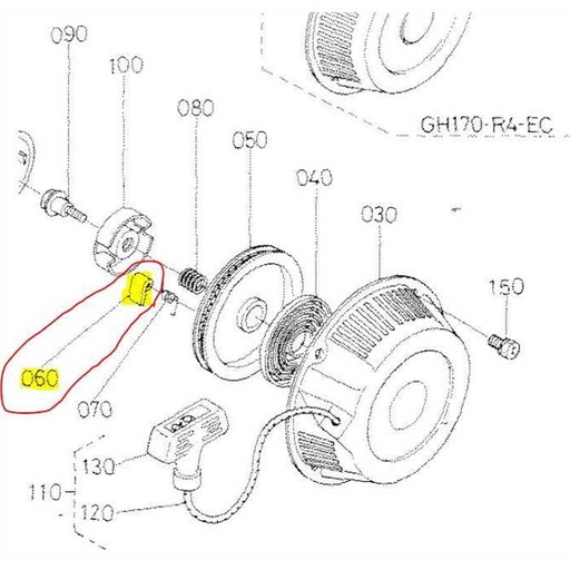 [13626-61530] Cliquet de lanceur KUBOTA GH170-GH400 a la pièce, 13626-6153-0, 1362661530