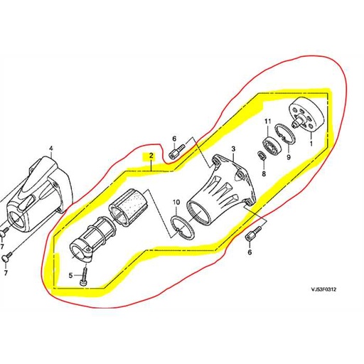 [22260-VL6-P31] Cloche embrayage complète sans couvercle UMK425, 22260-VL6-P31