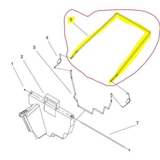 [93-0281] Armature supérieure de bac herbe tondeuse TORO, 930281, 93-0281