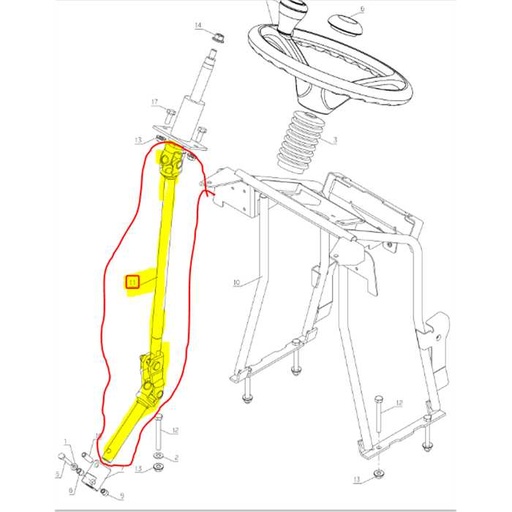 [ET52560] Colonne de direction ETESIA mkehh2 a partir de s/n 117001, 52560, ET-52560, 50876, ET-50876, ET50876